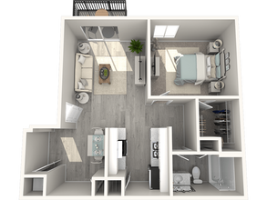 One Bedroom Small W123 floor plan